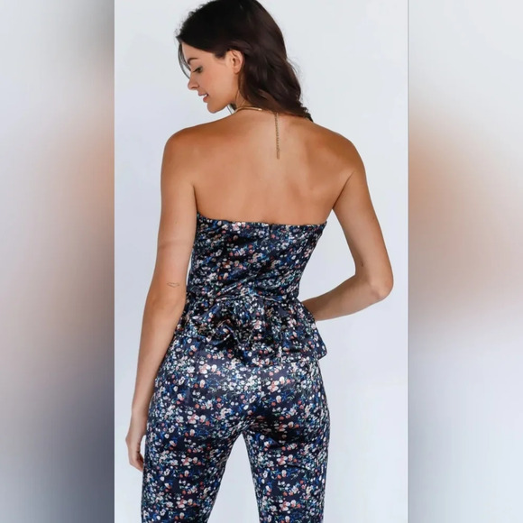 Multi Color Floral Print Velvet Top & Flare Pants Set #437, 438 - Picture 5 of 8